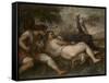 Nymph and Shepherd, 1570-75-Titian-Framed Stretched Canvas
