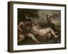 Nymph and Shepherd, 1570-75-Titian-Framed Giclee Print