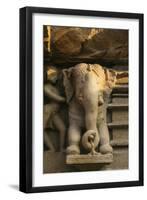 Nymph and the Elephant, Khajuraho, Madhya Pradesh, India-Jagdeep Rajput-Framed Premium Photographic Print