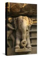 Nymph and the Elephant, Khajuraho, Madhya Pradesh, India-Jagdeep Rajput-Stretched Canvas