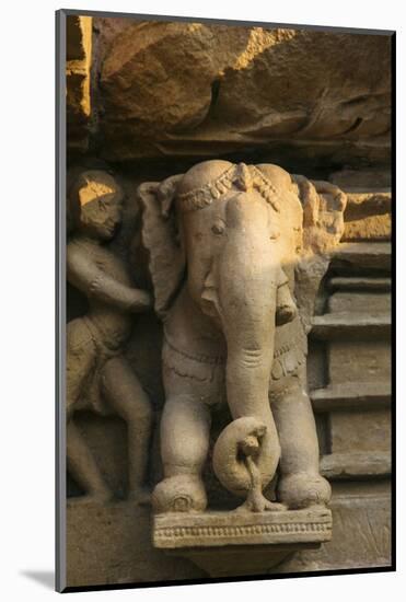 Nymph and the Elephant, Khajuraho, Madhya Pradesh, India-Jagdeep Rajput-Mounted Photographic Print