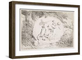 Nymph Astride a Satyr, 1763-Jean-Honore Fragonard-Framed Giclee Print
