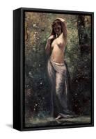 Nymph at the Source-Jean-Baptiste-Camille Corot-Framed Stretched Canvas