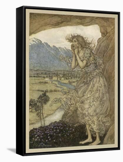 Nymph Echo-Arthur Rackham-Framed Stretched Canvas