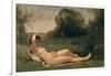 Nymph Reclining, C.1857-58 (Oil on Canvas)-Jean Baptiste Camille Corot-Framed Giclee Print