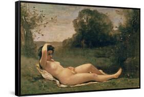 Nymph Reclining, C.1857-58 (Oil on Canvas)-Jean Baptiste Camille Corot-Framed Stretched Canvas