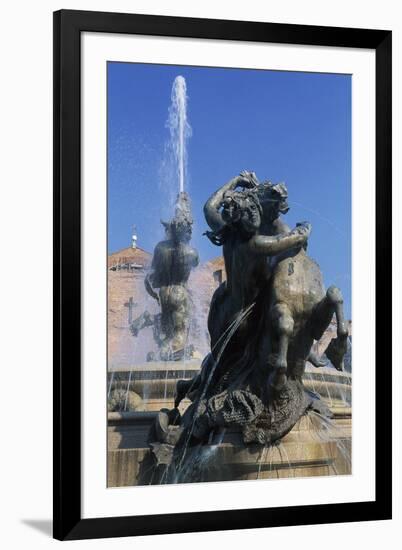 Nymph Riding Horse, Detail from Fountain of Naiads-Mario Rutelli-Framed Giclee Print