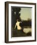 Nymph Sitting on the Edge of Water, Called the Source-Jean Jacques Henner-Framed Giclee Print