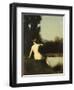 Nymph Sitting on the Edge of Water, Called the Source-Jean Jacques Henner-Framed Giclee Print