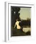 Nymph Sitting on the Edge of Water, Called the Source-Jean Jacques Henner-Framed Giclee Print