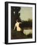 Nymph Sitting on the Edge of Water, Called the Source-Jean Jacques Henner-Framed Giclee Print