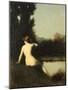 Nymph Sitting on the Edge of Water, Called the Source-Jean Jacques Henner-Mounted Giclee Print