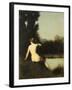 Nymph Sitting on the Edge of Water, Called the Source-Jean Jacques Henner-Framed Giclee Print