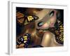 Nymph with Monarchs-Jasmine Becket-Griffith-Framed Art Print