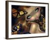 Nymph with Monarchs-Jasmine Becket-Griffith-Framed Art Print