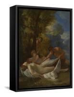 Nymph with Satyrs, Ca 1627-Nicolas Poussin-Framed Stretched Canvas