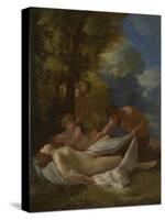 Nymph with Satyrs, Ca 1627-Nicolas Poussin-Stretched Canvas