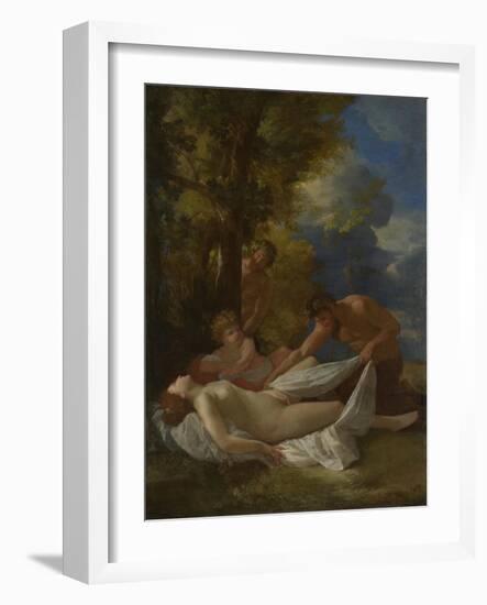 Nymph with Satyrs, Ca 1627-Nicolas Poussin-Framed Giclee Print