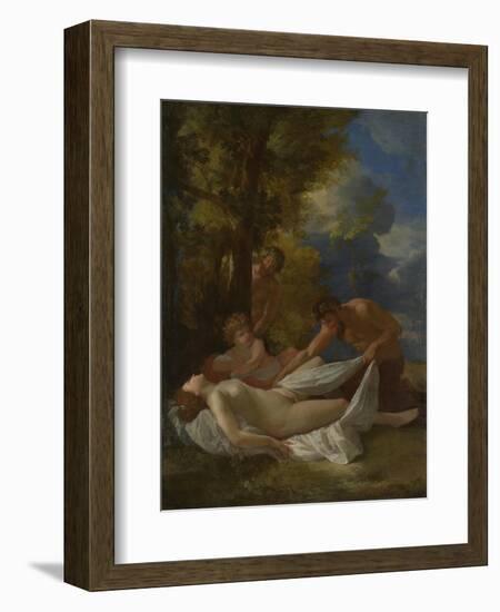 Nymph with Satyrs, Ca 1627-Nicolas Poussin-Framed Giclee Print