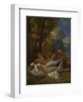 Nymph with Satyrs, Ca 1627-Nicolas Poussin-Framed Giclee Print