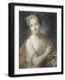 Nymphe de suite d'Apollon, tenant une couronne de lauriers (copie d'un pastel de Rosalba Carriera)-Maurice Quentin de La Tour-Framed Giclee Print