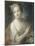 Nymphe de suite d'Apollon, tenant une couronne de lauriers (copie d'un pastel de Rosalba Carriera)-Maurice Quentin de La Tour-Mounted Giclee Print