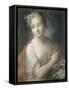 Nymphe de suite d'Apollon, tenant une couronne de lauriers (copie d'un pastel de Rosalba Carriera)-Maurice Quentin de La Tour-Framed Stretched Canvas