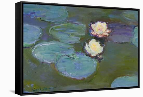 Nympheas, 1897-8-Claude Monet-Framed Stretched Canvas