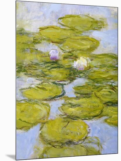 Nympheas, 1916-19 (Detail)-Claude Monet-Mounted Giclee Print