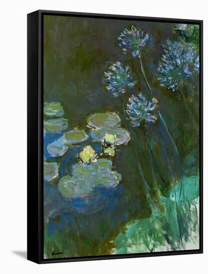 Nympheas and agapantes,1914-1917 Canvas,140 x 120 cm Inv. 5084.-Claude Monet-Framed Stretched Canvas