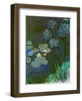 Nympheas and agapantes,1914-1917 Canvas,140 x 120 cm Inv. 5084.-Claude Monet-Framed Giclee Print