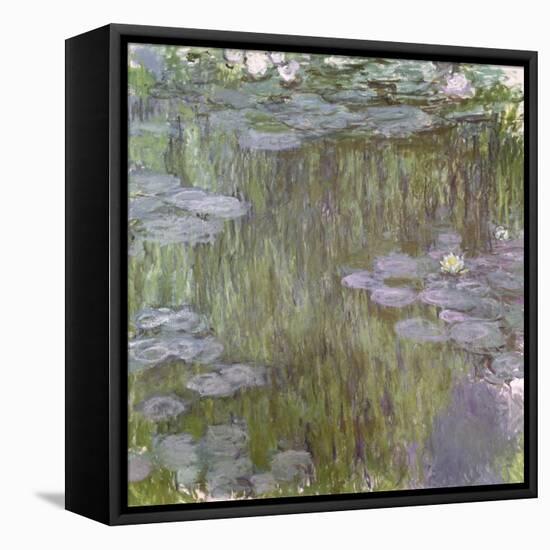Nympheas at Giverny, 1918-Claude Monet-Framed Stretched Canvas