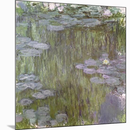 Nympheas at Giverny, 1918-Claude Monet-Mounted Giclee Print