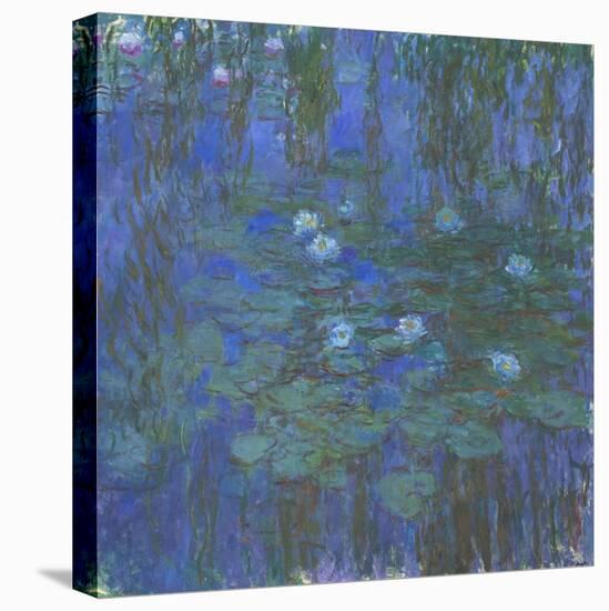 Nymphéas bleus-Claude Monet-Stretched Canvas