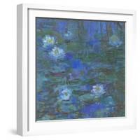 Nymphéas bleus-Claude Monet-Framed Giclee Print