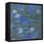 Nymphéas bleus-Claude Monet-Framed Stretched Canvas