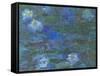 Nymphéas bleus-Claude Monet-Framed Stretched Canvas