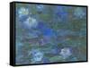Nymphéas bleus-Claude Monet-Framed Stretched Canvas