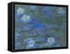 Nymphéas bleus-Claude Monet-Framed Stretched Canvas