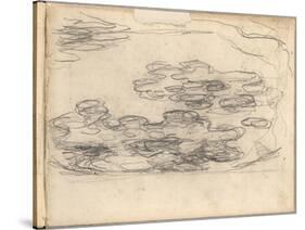 Nympheas (Pencil on Paper)-Claude Monet-Stretched Canvas