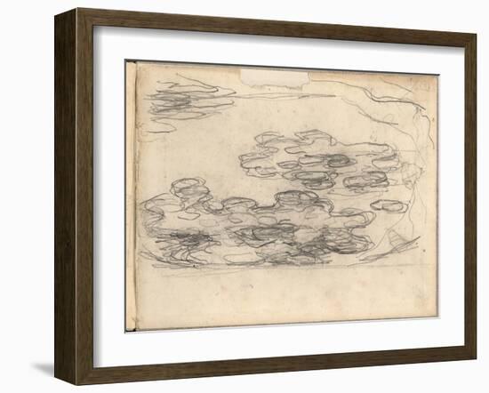 Nympheas (Pencil on Paper)-Claude Monet-Framed Giclee Print