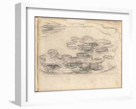 Nympheas (Pencil on Paper)-Claude Monet-Framed Giclee Print