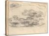 Nympheas (Pencil on Paper)-Claude Monet-Stretched Canvas