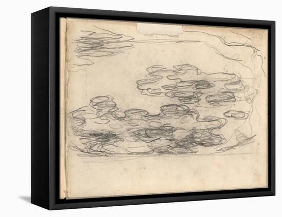 Nympheas (Pencil on Paper)-Claude Monet-Framed Stretched Canvas