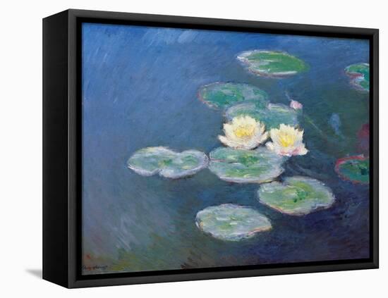 Nympheas: Sun Effects-Claude Monet-Framed Stretched Canvas