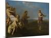 Nymphs and a Satyr, 1621-Cornelis van Poelenburgh or Poelenburch-Mounted Giclee Print