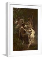 Nymphs and Satyr, 1873 (Oil on Canvas)-William-Adolphe Bouguereau-Framed Giclee Print