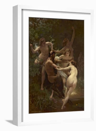 Nymphs and Satyr, 1873 (Oil on Canvas)-William-Adolphe Bouguereau-Framed Giclee Print