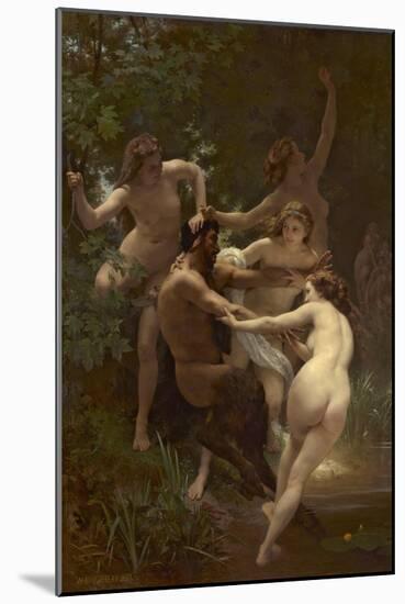 Nymphs and Satyr, 1873 (Oil on Canvas)-William-Adolphe Bouguereau-Mounted Giclee Print
