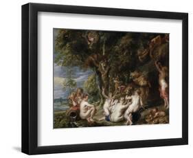 Nymphs and Satyrs, C. 1615-Peter Paul Rubens-Framed Premium Giclee Print